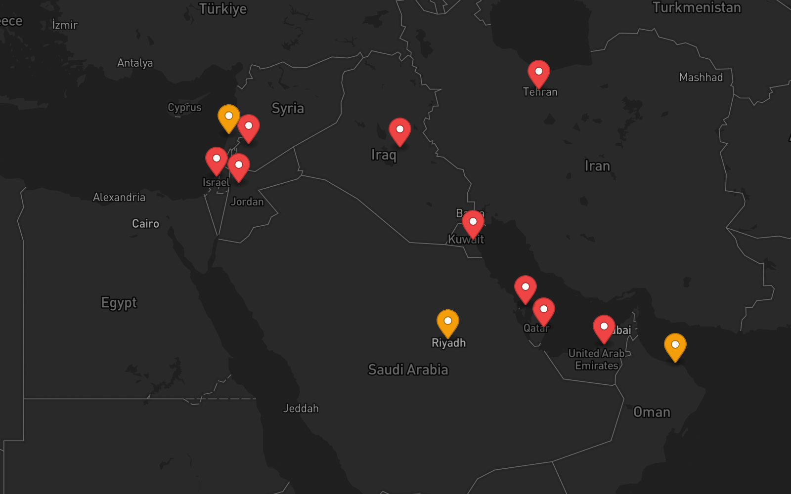 Affected airspace — February 28, 2026